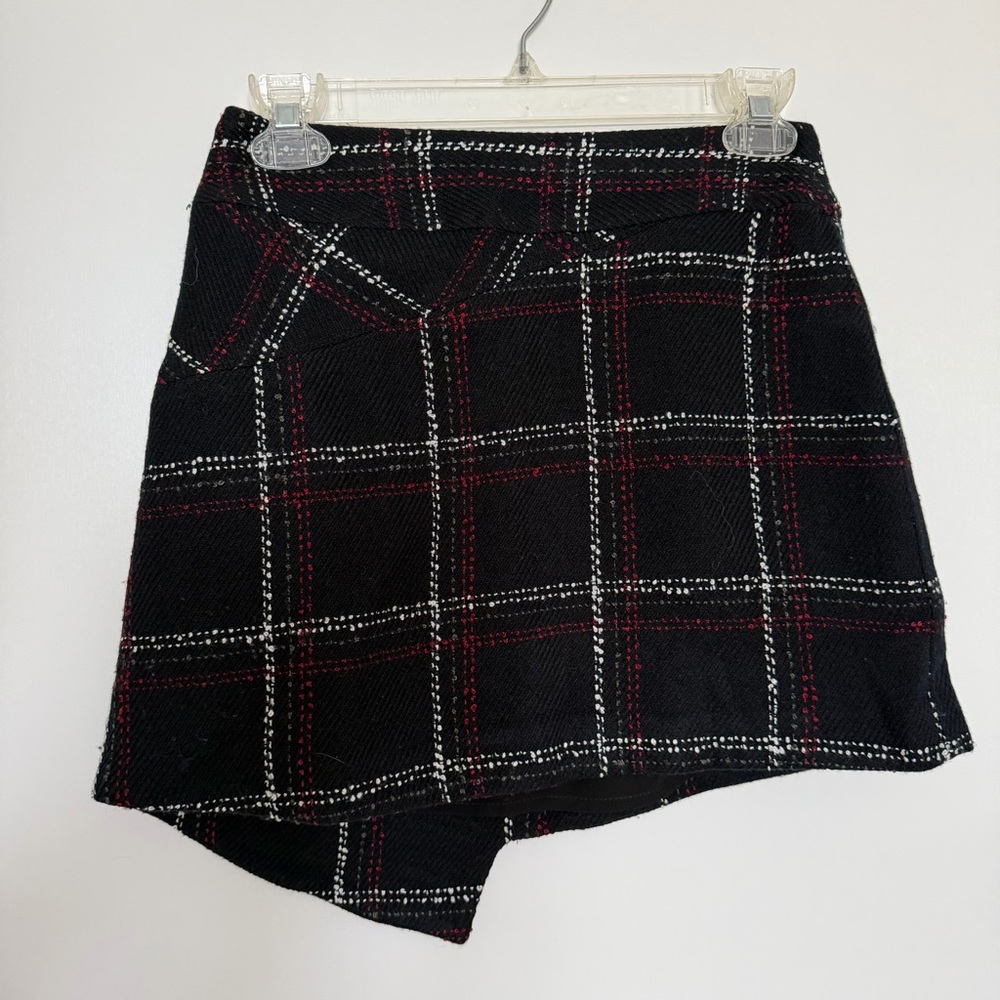 BCBGeneration Black and Red Plaid Mini Skirt